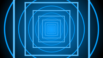 Blue-colored tunnel in high resolution. Glowing colorful Tunnel on a  blue-colored background. Easy to use.