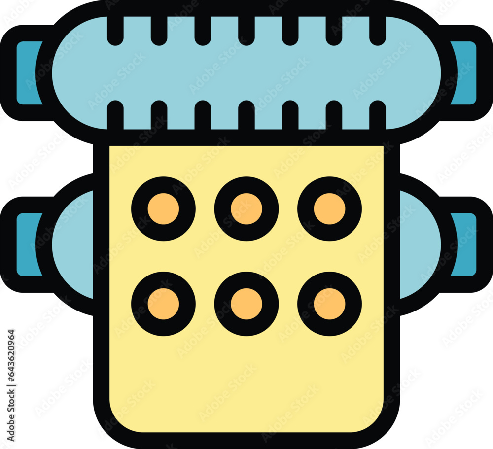 Poster format offset icon outline vector. data office. plotter printer color flat