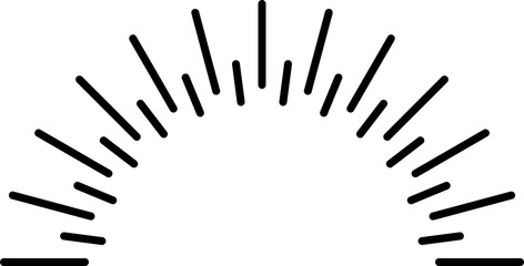 Light rays vintage stamp. Black line logo