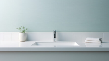 A contemporary and minimalistic modern bathroom interior featuring a sleek sink design.