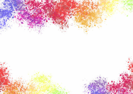 colorful sun rainbow frame background on white background