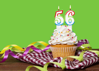 Cupcake With Number For Birthday Or Anniversary Celebration