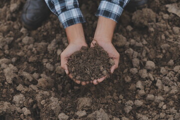 Symbol heart earth day. Handful of dirt hands heart shape. Farm organic earth. Farmer hands soil ground earth dirt garden soil farm ground. Male hands full of fertile land field agriculture concept