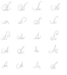 hand drawn alphabet A