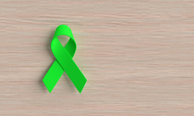 green ribbon bow color wooden oak background wallpaper copy space symbol decoration ornament mental...