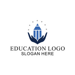logo with education concept, book vector and student success