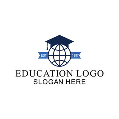 logo with education concept, book vector and student success