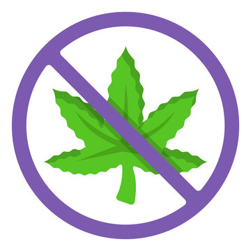 Hash Banned Area concept, Smoking Edibles Hemp Weed not allowed vector color icon design, Cannabis and marijuana symbol, thca and cbdasign, recreational herbal drug stock illustration