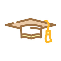 graduation hat cap color icon vector. graduation hat cap sign. isolated symbol illustration