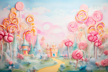 Candyland Dreamscape: Watercolor Delights