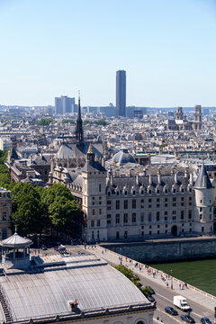 Aerial view of the Conciergerie in Paris