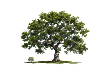 High-quality image of a green tree with leaves and branches isolated on a transparent background
