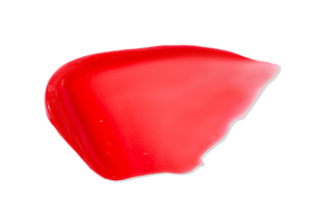 Lip gloss smear isolated on white. PNG with transparent background.