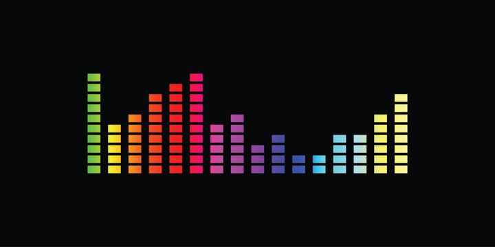 Simple sound logo design |music full collor concept| premium vector