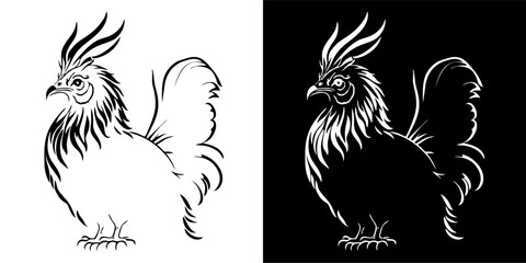 Illustration Vector Graphic of Rooster Icon. Black icon. Silhouette