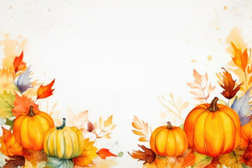 Naklejka na ściany i meble Golden Autumn Equinox: Watercolor Wonderland