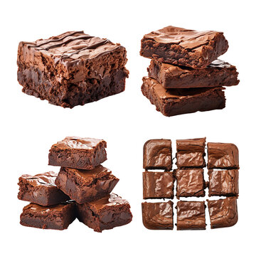 Brownies, transparent background, isolated image, generative AI
