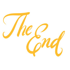 The end golden lettering