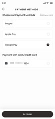 PaymentItem, shipping and Order Screen App Template