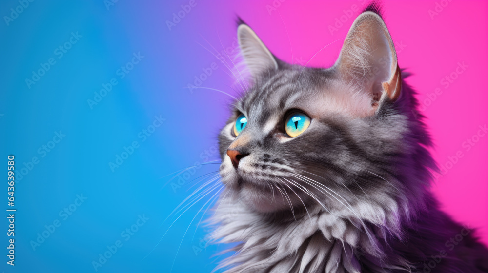 Wall mural Cat isolated on colored background