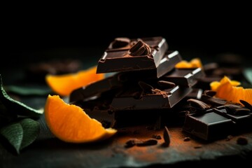 Image of Orange chocolate flavor dessert. Generate AI printed on Printed Glass Splashbacks