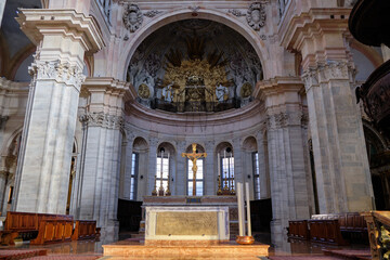 Fototapeta na wymiar Pavia, April 2023: Duomo di Pavia (Pavia Cathedral) in Pavia at sunny day, Lombardy, italy.