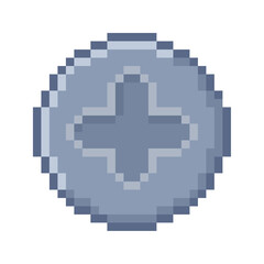Pixel illustration of a screw head