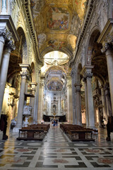 Fototapeta premium interior of the basilica of san siro in baroque Genoa Italy