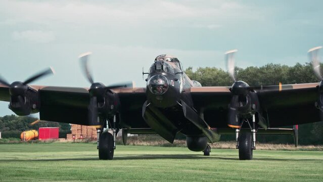 Video of the famous second world war Lincoln Bomber airplane