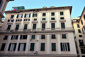 Fototapeta premium ancient buildings in the historic center of Genoa Italy