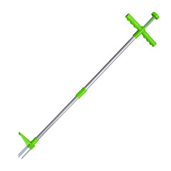 Weed puller linear isolated. Device for removing dandelion weeds by pulling the tap root. Weed...