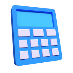 blue calculator 3d icon
