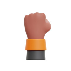 3D Render FistHand Gesture Transparent Illustration