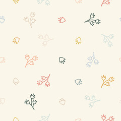 Vector seamless pattern with simple flowers. Perfect for card, fabric, tags, invitation, printing, wrapping. 