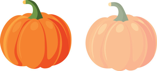 Dual-Color Pumpkin Variations - Fresh Harvest Illustration