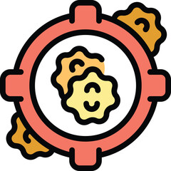 Sport target icon outline vector. Ball paint. Mask action color flat