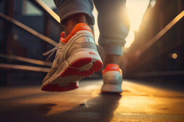 Sneakers and running shoes concept - obrazy, fototapety, plakaty