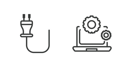 set of thin line icons. outline icons included