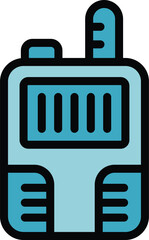 Paintball radio icon outline vector. Ball gun. Sport player color flat