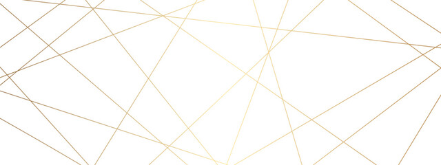 Abstract luxury gold geometric random chaotic lines with many squares and triangles shape on transparent background.	