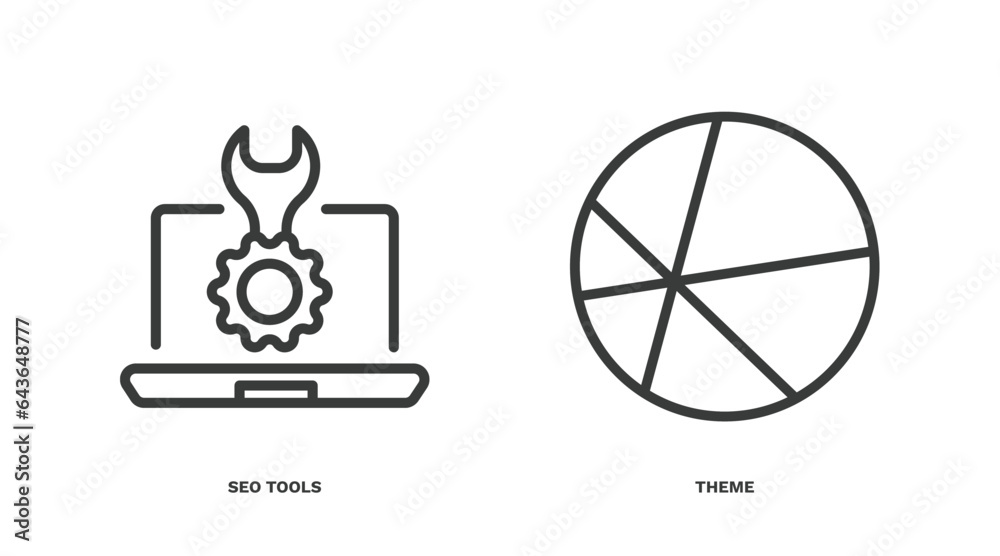 Wall mural set of information technology thin line icons. information technology outline icons included seo too