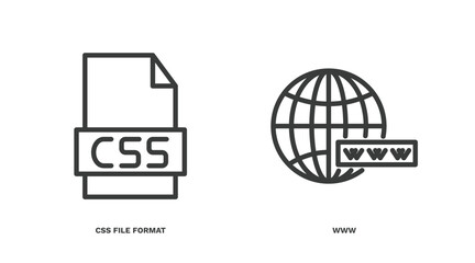 set of information technology thin line icons. information technology outline icons included css file format, www vector.