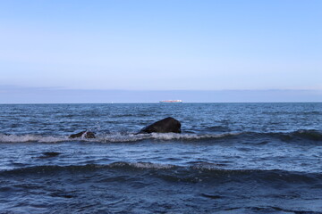 Naklejka premium Rocks in the Baltic Sea off Sellin on the island of Rügen