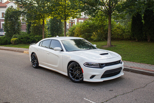 muscle car on the road Dodge Charger Scat Pack 392 HEMI  four-door