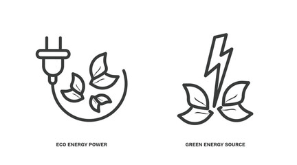 set of ecology thin line icons. ecology outline icons included eco energy power, green energy source vector.