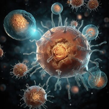Biomedical Vesicle Render. 3D Concept of Vesicles and Exosomes for Biomedicine and Cellular Biology Research