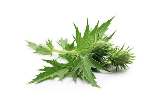 Blessed Thistle Herb - A Natural Alternative Medicine Remedy for Medicative Purposes (over White Background)