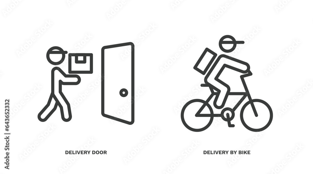 Wall mural set of delivery and logistics thin line icons. delivery and logistics outline icons included deliver