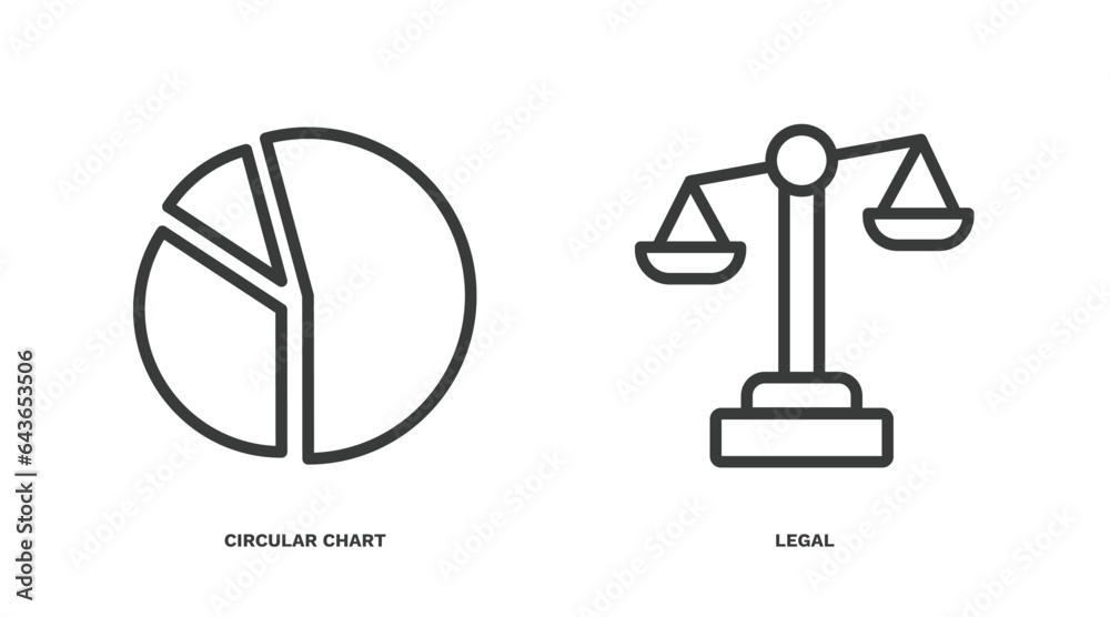 Wall mural set of business and analytics thin line icons. business and analytics outline icons included circula