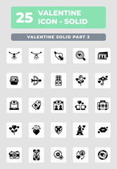 Valentine love glyph style icon design